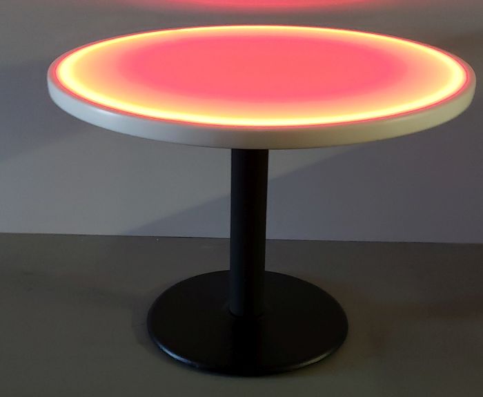 42 Inch Round Light Up Glow Top Table with Round Black Base