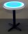 24 Round Light Up Glow Top Table with Black Cross Base